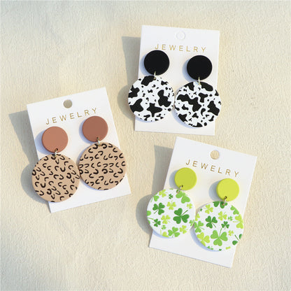 Clay Textured Round Acrylic Earrings