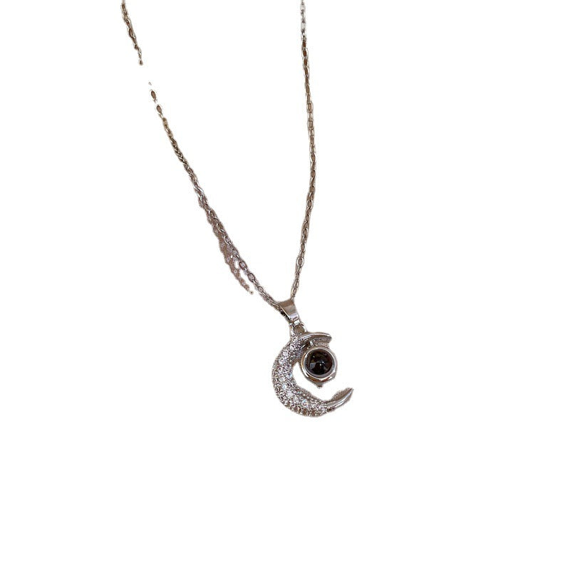 Collier Projection de Lune Lady I Love You