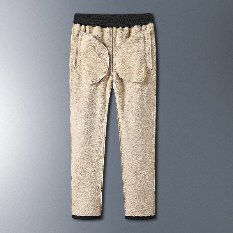 Traje engrosado de vellón de cordero y vellón para hombre