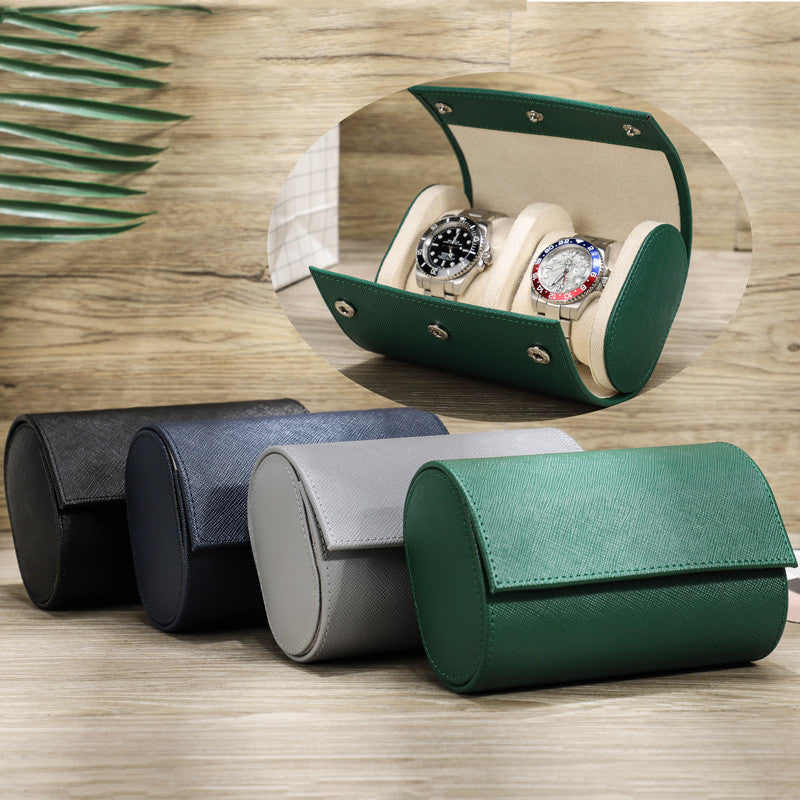Caja de almacenamiento de reloj de gama alta de piel de vaca de capa superior