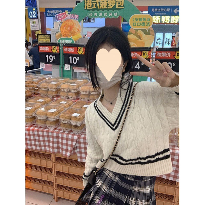 Suéter suelto con diseño torcido para mujer