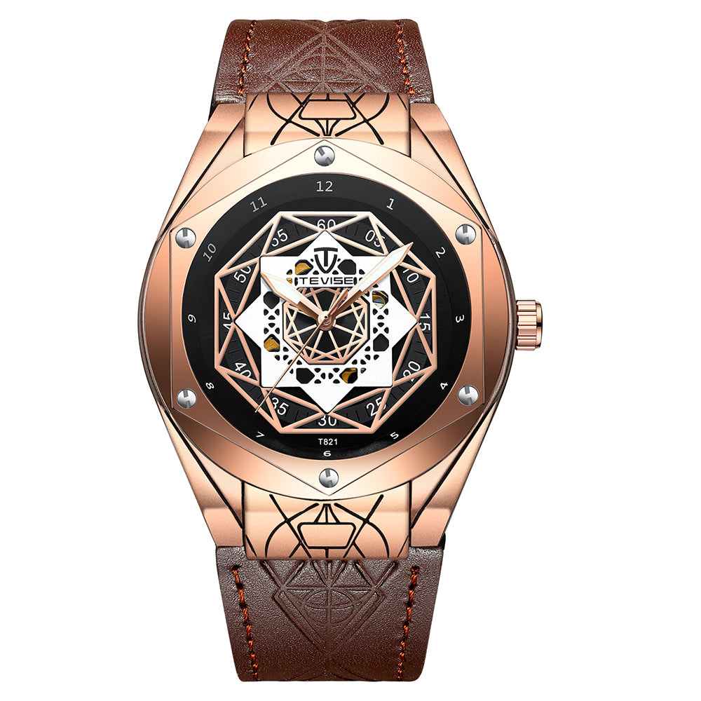 Automatic mechanical watch men's spider waterproof watch leather belt watch