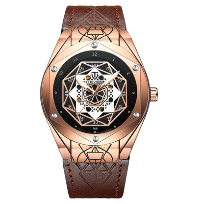 Automatic mechanical watch men's spider waterproof watch leather belt watch