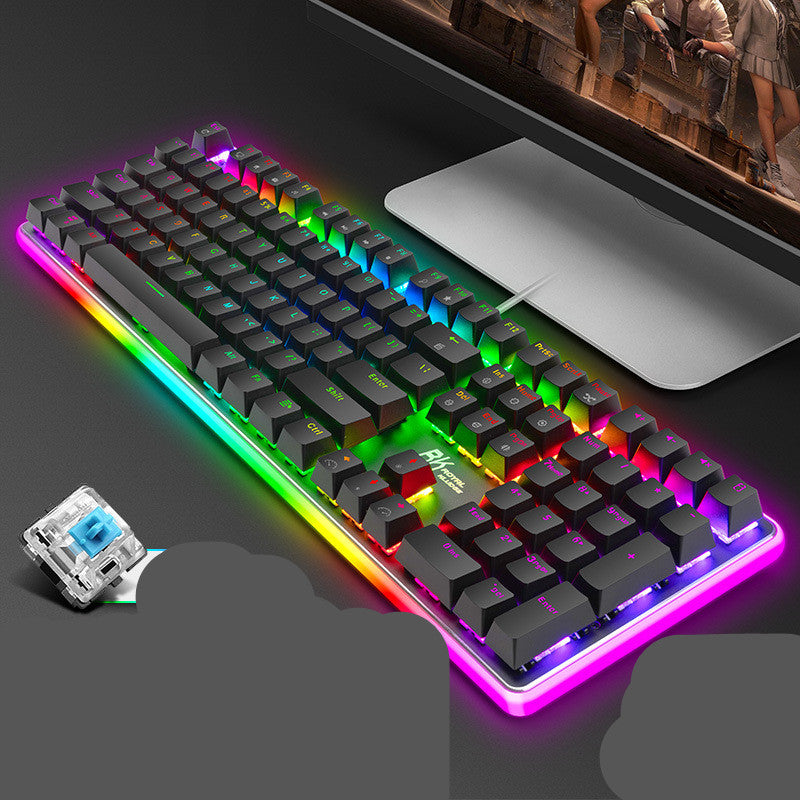 Teclado de escritorio para juegos de 108 teclas con eje rojo y té verde negro