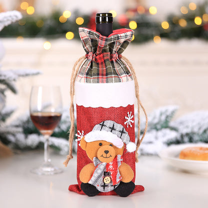 Decoraciones navideñas Botella de vino navideña Calcetines