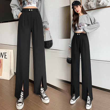 Early Autumn Split Suit Pants Women High Waist Loose