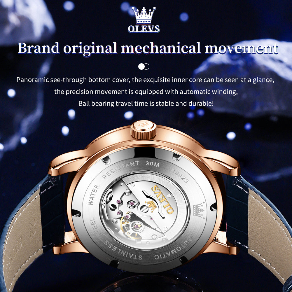 Maquinaria completamente automática del reloj Starry Sky Luminous para hombre