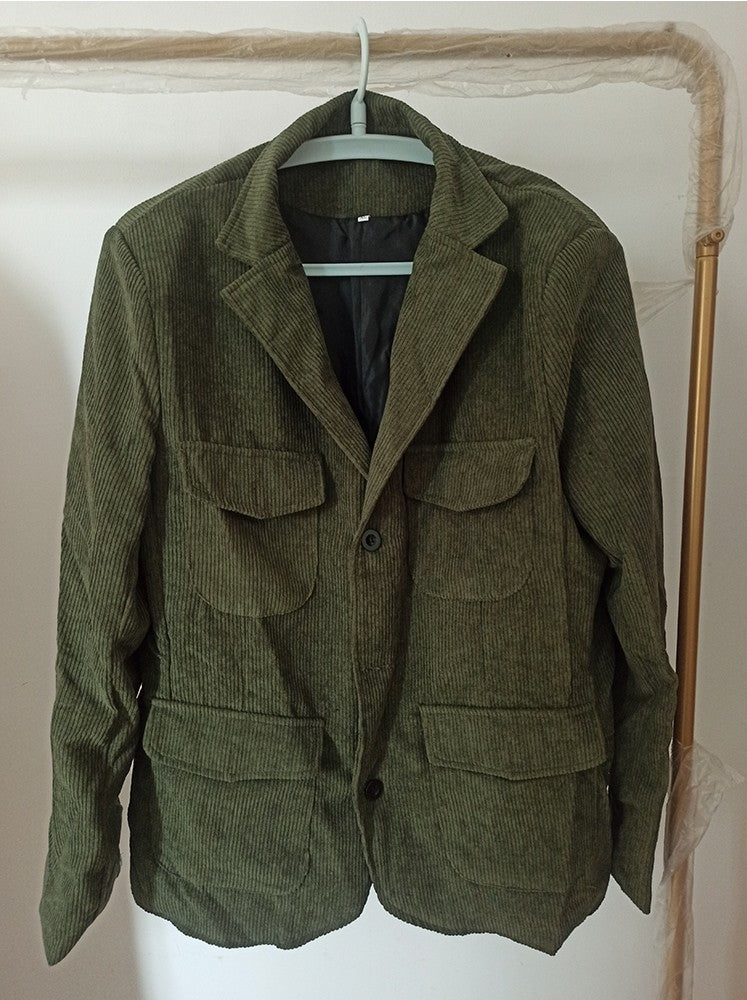 Chaqueta con forro abierto de color puro y temperamento de moda informal para hombre