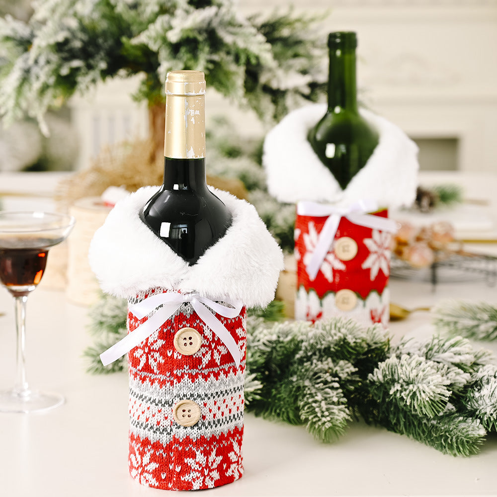 Christmas wine bottle set