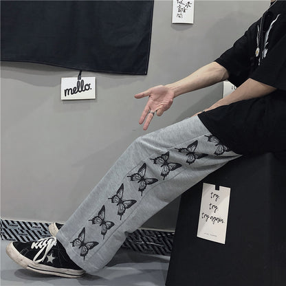 Harajuku Style Printed Loose Casual Pants Women