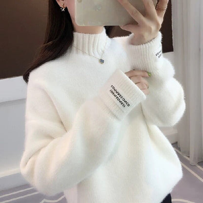 Mock Neck Sweater Women's Knitted Bottoming Shirt