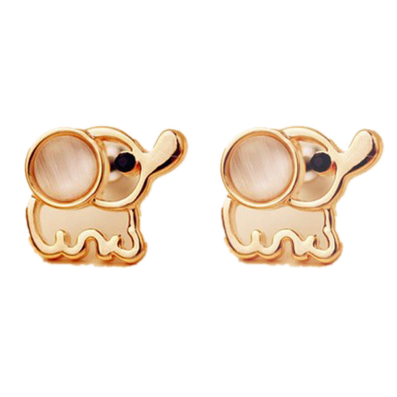 Pendientes pequeños de elefante de moda de estilo coreano