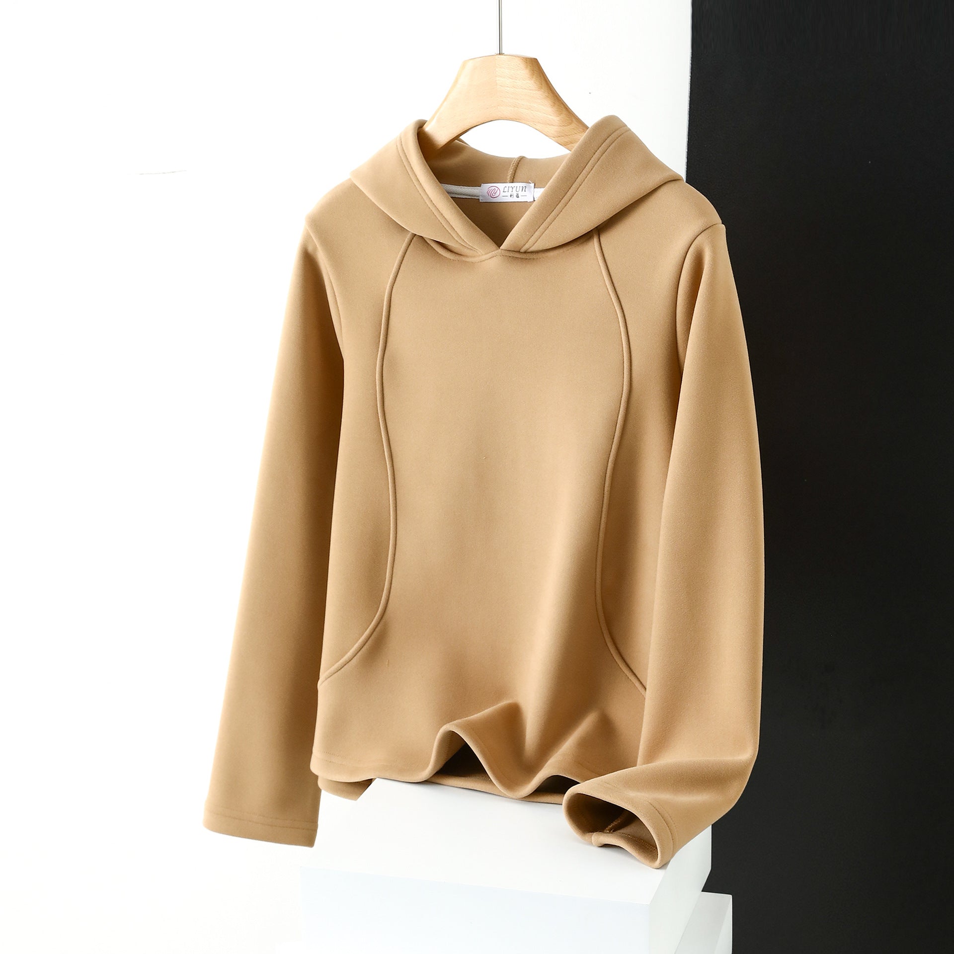 Windbreaker Women's Hoodie Solid Plush And Thicken