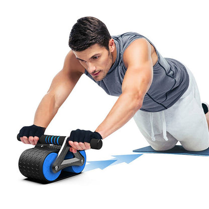 Ejercitador Abdominal de doble rueda para hombres y mujeres, rueda Ab de rebote automático, entrenador de cintura, gimnasio, deportes, dispositivos de ejercicio en casa