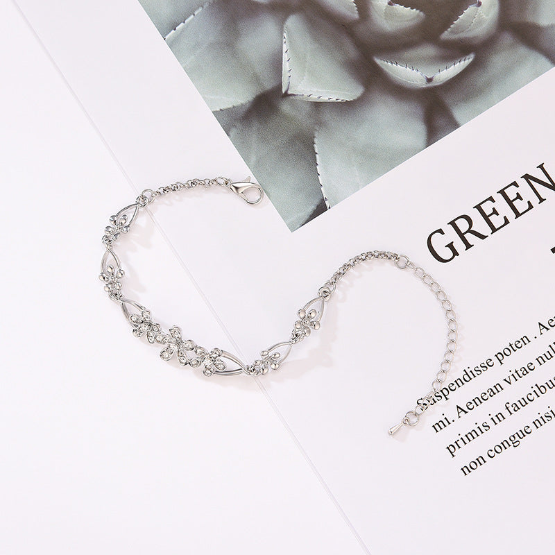 Personnalité Simple Fille Moderne Coeur Ins Vent Petites Fleurs