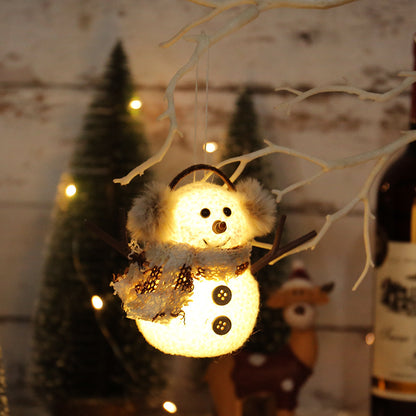 Adornos navideños luminosos de hombre de hielo