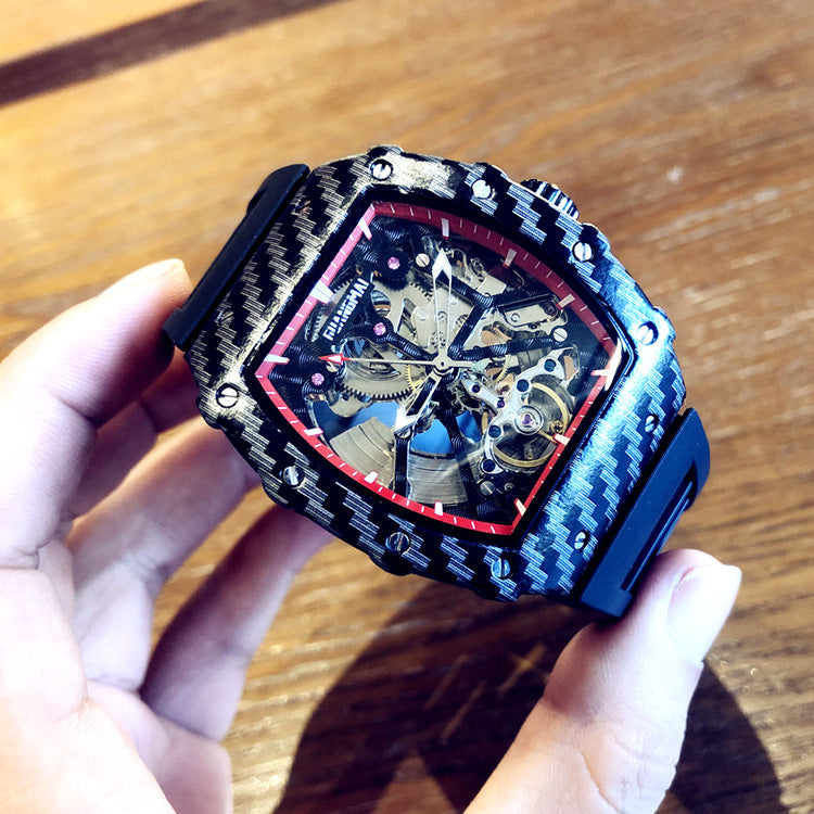 Reloj tourbillon mecánico automático esqueleto