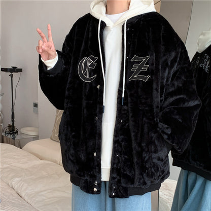 Winter Thickened American Retro Alphabet Baseball Uniform