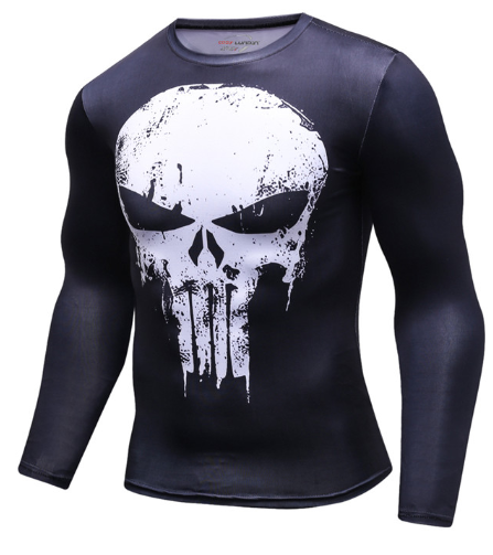 Punisher Men Compression Shirts Bodybuilding Skin Tight Long Sleeves Jerseys Clothings