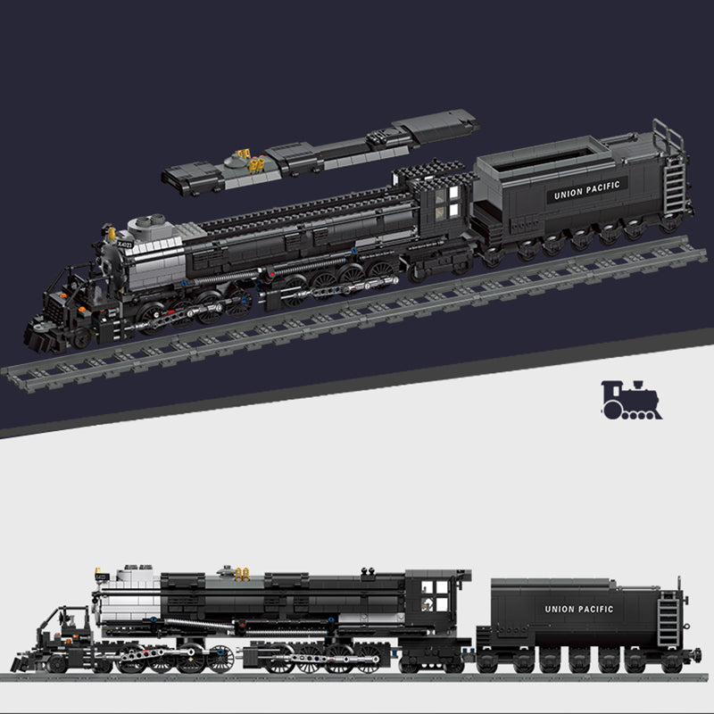 Juguete de bloques de construcción de tren de vapor de ensamblaje de partículas pequeñas