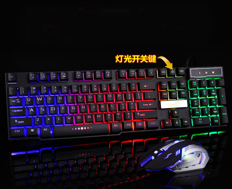 Teclado para juegos industriales, cable USB brillante, teclado para juegos