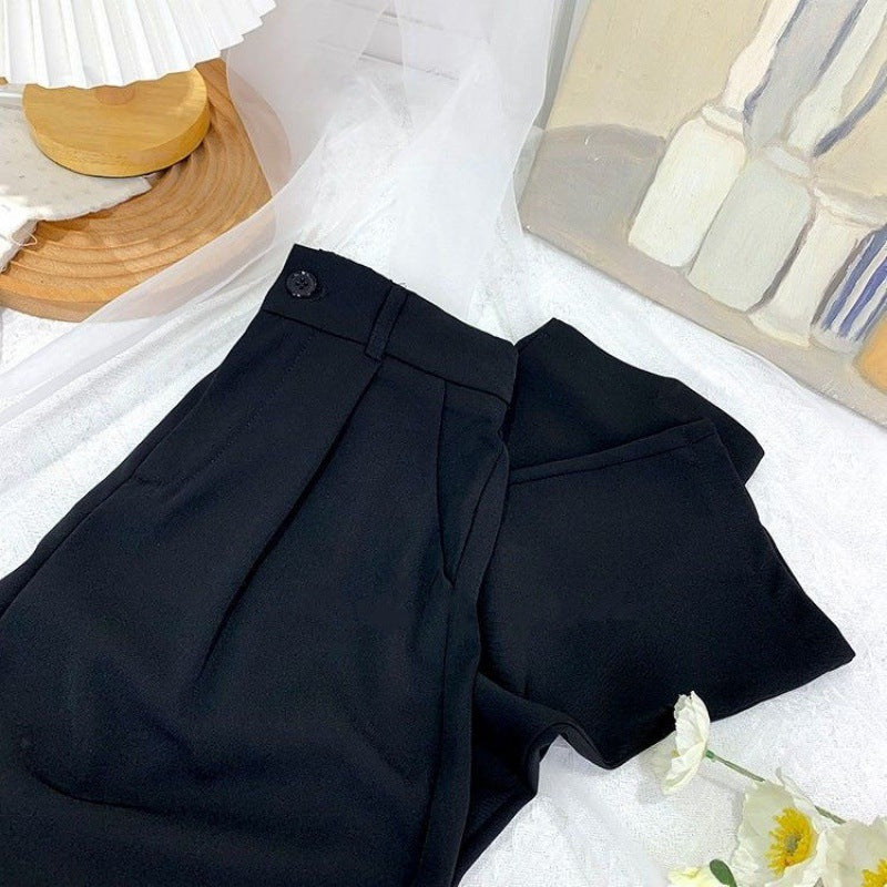 Sagging High Waist Ice Silk Broad Leg Pants For Women