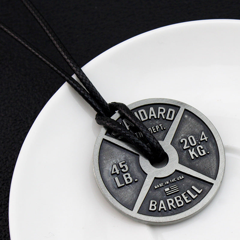 Sports Fitness Series Creative Barbell Necklace Inspirational