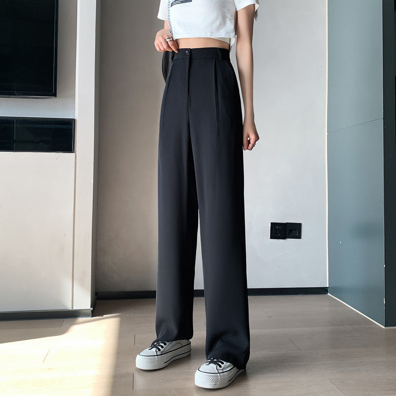 Loose, High Waist, Thin, Drape, Straight Suit Pants, Mopping Pants, Women