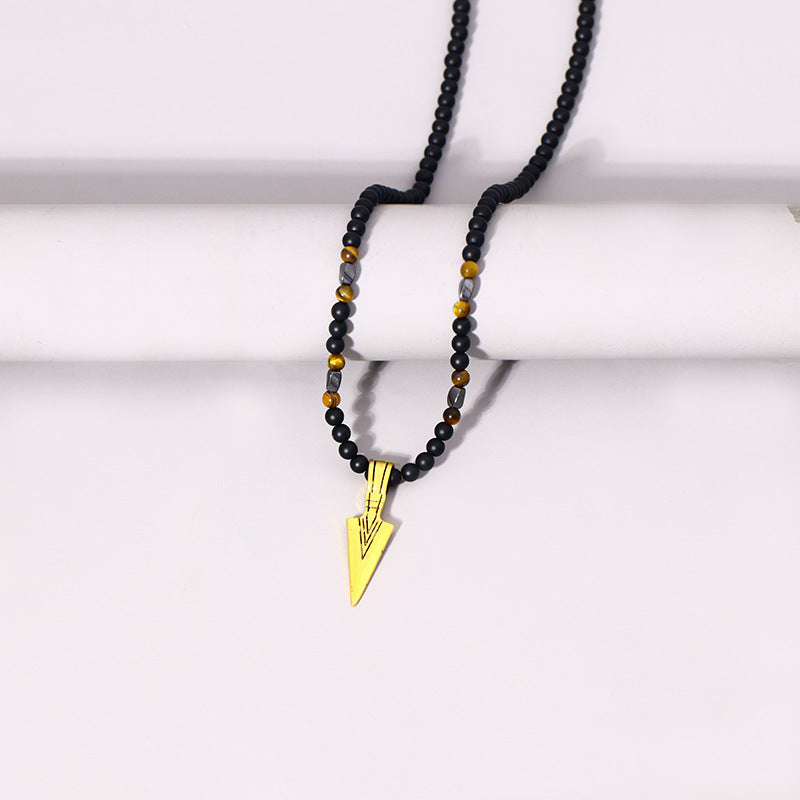 Aimant Diamant Pierre Colonne Pendentif Collier Homme