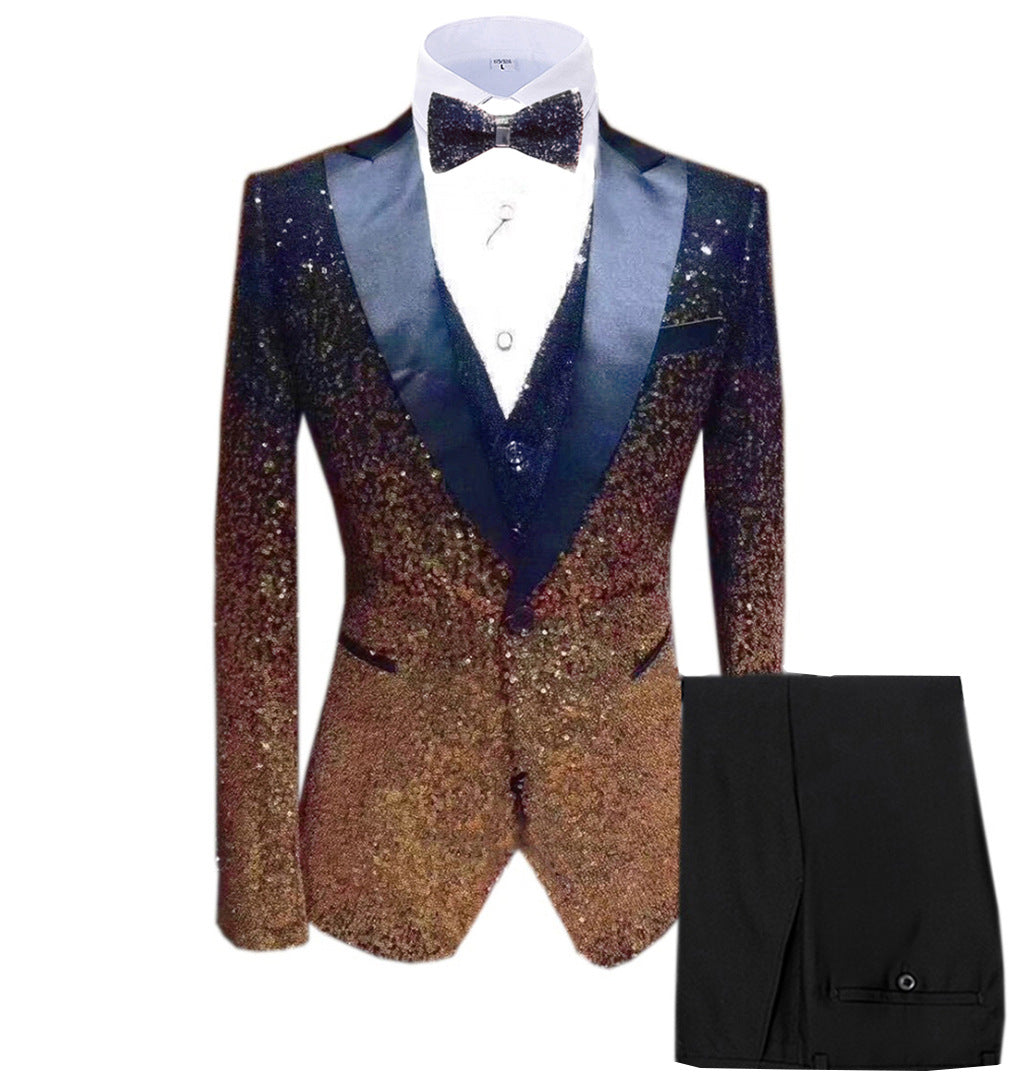 Sequin Men's Suit Three Piece Set