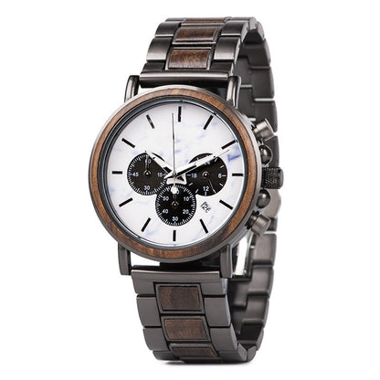 Montre en bois multifonctionnelle transfrontalière littéraire pour jeunes hommes Montre lumineuse