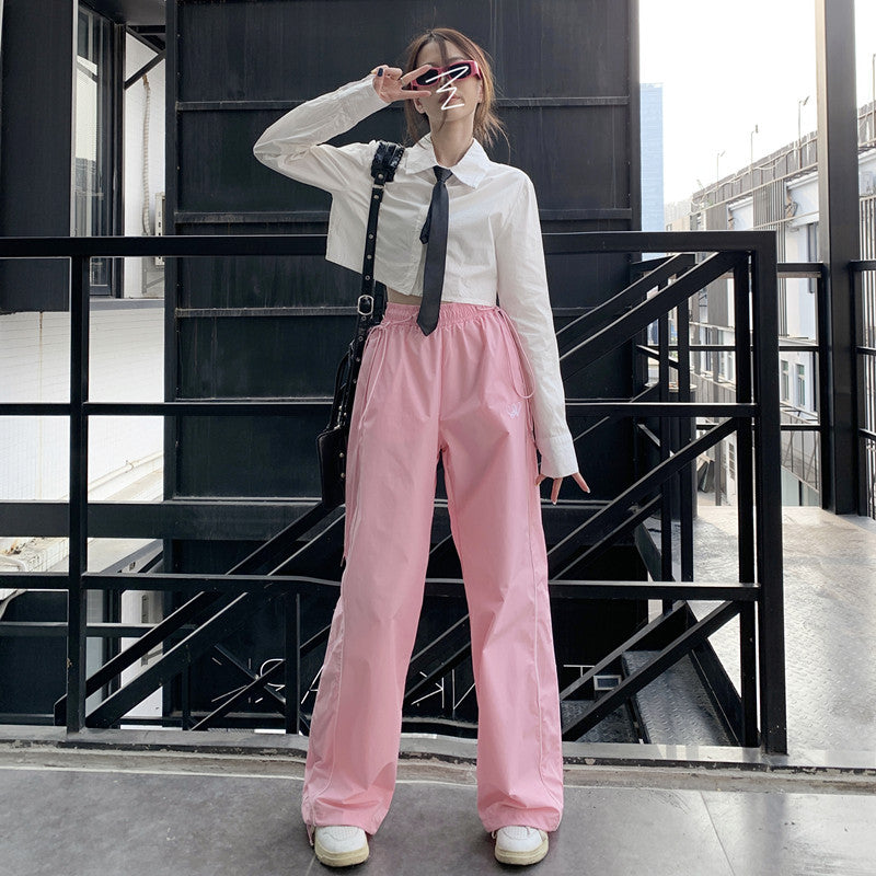 Retro Straight Leg Pants For Women Loose Fitting