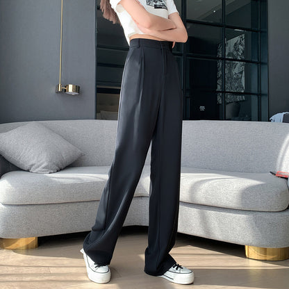 Loose, High Waist, Thin, Drape, Straight Suit Pants, Mopping Pants, Women