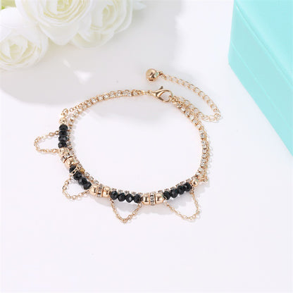 Pulsera de borla de diamantes con cuentas de estilo étnico