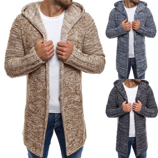 Mens Hoode Trench Cardigan Blusa Outwear Acolchado Abajo Invierno