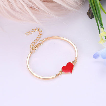 Pulsera de corazón de melocotón retro al por mayor de joyas de amor de moda