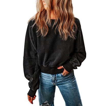 Backless Sweater For Women Solid Color Long-sleeved Top Women