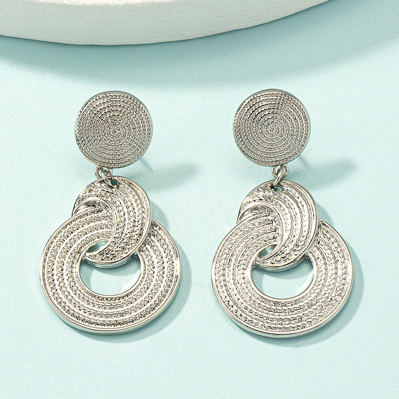 Boucles d'oreilles cercle atmosphère multi-cercles femme