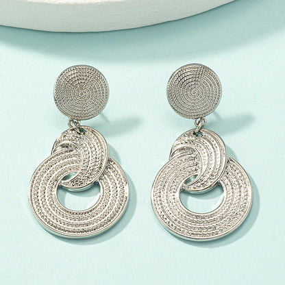 Boucles d'oreilles cercle atmosphère multi-cercles femme