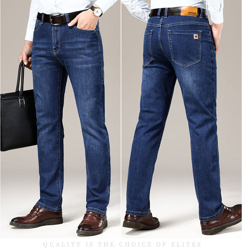 Men'S Straight Loose Elastic Slim Fit Business Casual Korean Style Trendy Plus Size Pants Men