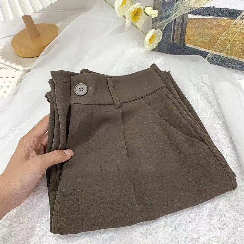 Sagging High Waist Ice Silk Broad Leg Pants For Women