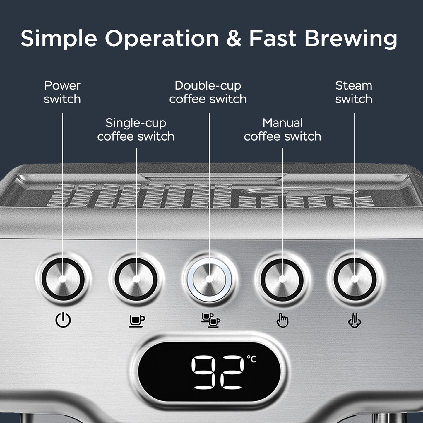 Geek Chef Espresso Machine with Milk Frother