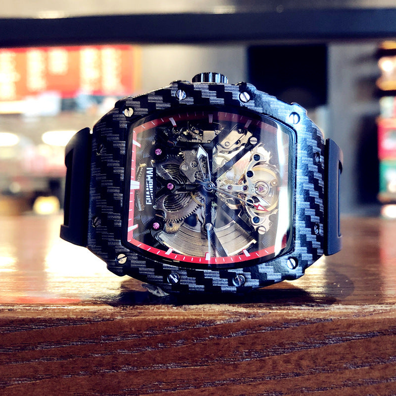 Reloj tourbillon mecánico automático esqueleto