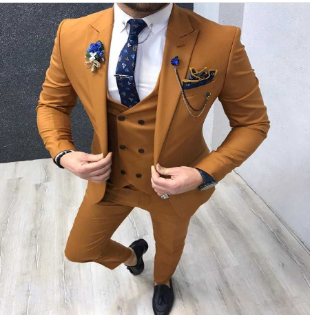 Traje de padrino de novio para hombre de tres piezas