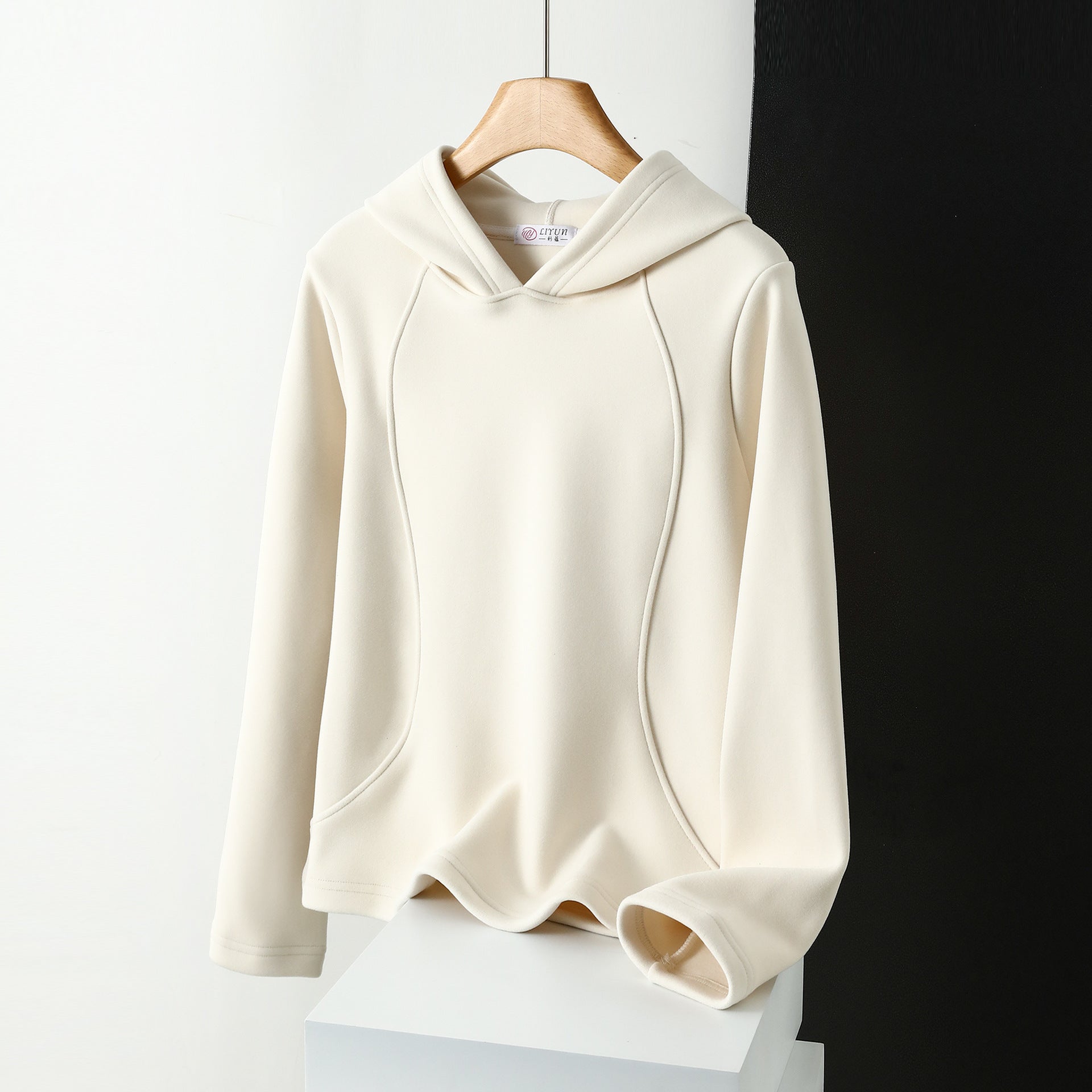 Windbreaker Women's Hoodie Solid Plush And Thicken