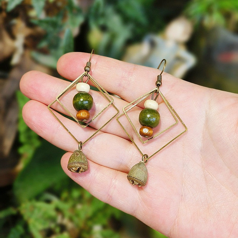 Handmade Retro Mori Style Geometric Earrings Women