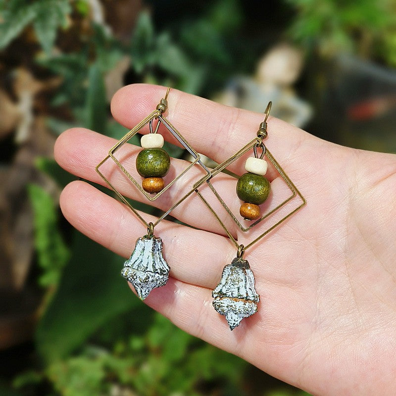 Handmade Retro Mori Style Geometric Earrings Women