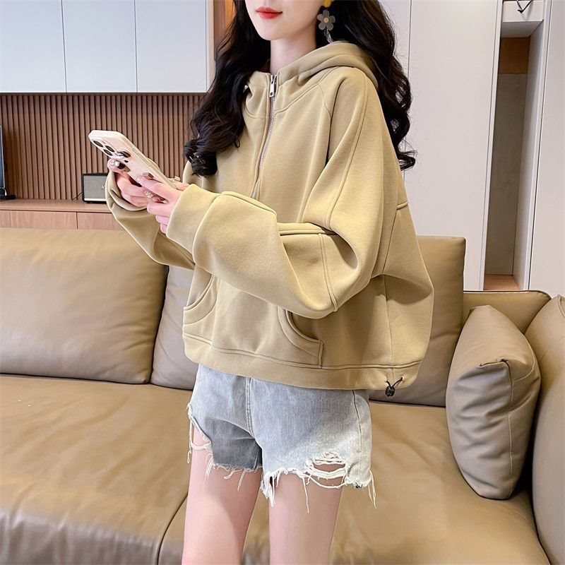 All-matching Slimming Laid-back Style Small Solid Color Coat Top
