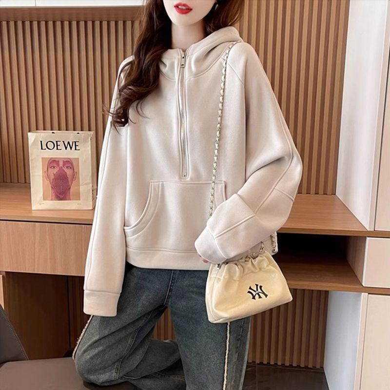 All-matching Slimming Laid-back Style Small Solid Color Coat Top