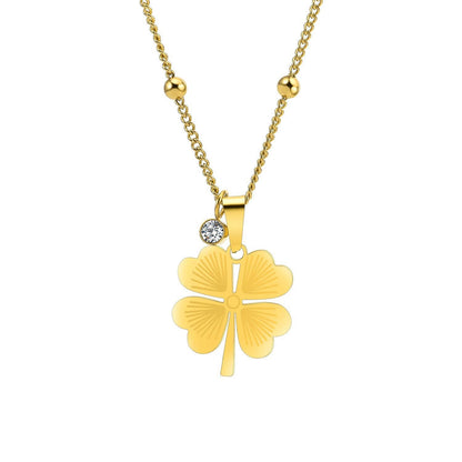 Diamond Hollow Pattern Love Clover Necklace